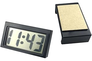 iSpchen Autouhr Selbstklebend Uhr Auto Elektronische Digitaluhr Fahrzeug Mini Digital Uhr Klebeuhr Auto Armaturenbrett Uhr LCD-Digitalanzeige Auto Innenraum Zubehör