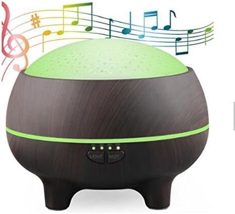 Aroma Diffuser 300ML Ultrasonic Cool Mist Humidifier BIGSELLER099 Aromatherapy Essential Oil Diffusers Multi-Color LED Fragrance Lamp Adjustable Mist Mode Bluetooth Speaker Waterless Automatically Shut-off , Deep wood grain , 300ml