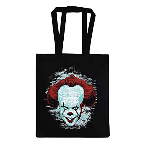 Stephen Kings ES Bolso Pennywise Clown 32,3x37cm algodón Negro