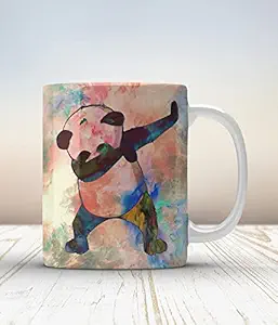 GIFT BOX Colour Full Dancing Panda Ceramic Mug 325 ml White