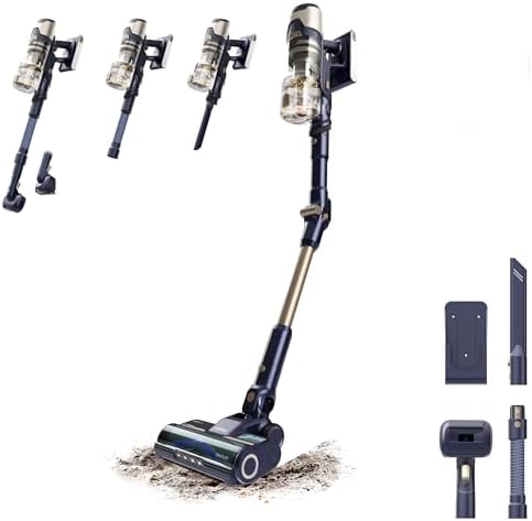Cecotec Aspirapolvere senza Fili Conga Rockstar RS80 Pet Flex Neo. 600W, Aspirazione 200AW, Spazzola Antigroviglio Hairless XXL, 65min, Spazzola Animali, Tubo Flessibile, Igiene Totale