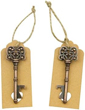 50pcs Wedding Favors Vintage Key Bottle Openers Keyring for Guests Party WeDding Shower Favors with 50pcs Escort Card Tag and Twine (5)