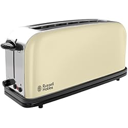 Russell Hobbs 21395-56 Toaster Grille-Pain Colours, Fente Large Spécial Baguette, 6 Niveaux de Brunissage, Décongèle, Réchauffe - Crème