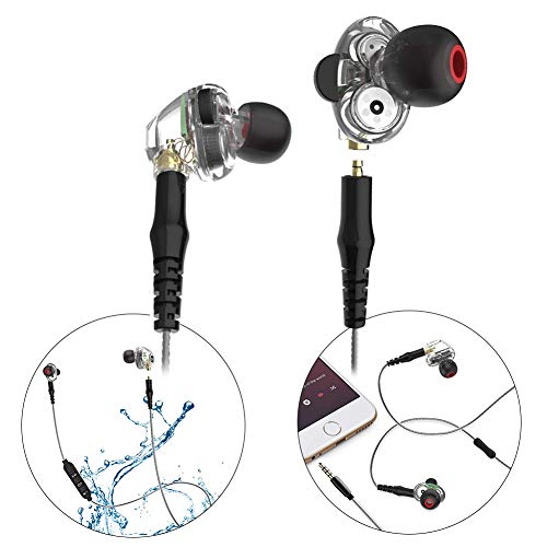 OuTera Auriculares In-Ear,Auriculares Bluetooth Deportivos,Auriculares Cable y Micrófono ,Cable de Auriculares Bluetooth Desmontable con Cable de Repuesto,Puede Usarlo para Correr