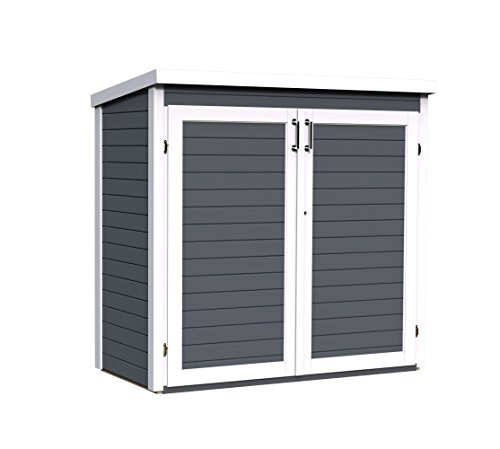 Preisvergleich Produktbild Gartenschrank Diez 02 inkl. Fußboden und Dachpappe, Anthrazit lackiert - 14 mm Elementschrank, Nutzfläche: 1,30 m², Pultdach