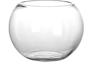 HEALVIAN Bicchiere da pesce, rotondo, per pesci rossi, piccolo acquario, con bolla trasparente, per piante idroponiche, terrario, decorazione da tavolo, per casa e ufficio, 18 cm