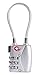 Produktbild TSA Padlock Zahlenschloss Silber/Silver mit Stahlseil für Koffer und Taschen *SCHWERE AUSFÜHRUNG* von Charmate