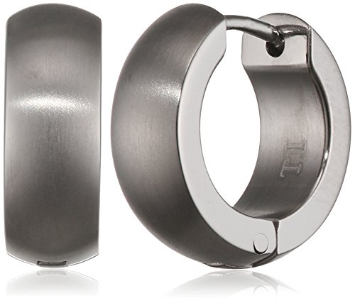 Pure Grey 033 - Orecchini a cerchio unisex in titanio opaco