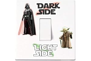 Star Wars Light Switch Stickers. Black, Colour, or Glow-in-The-Dark. Decal Child Room Lightswitch Wall Vinyl Dark Side Darth Vader yoda by SuperDuperDecor® - Colour