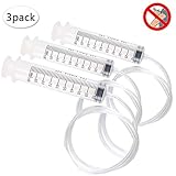 REYOK 3PCS 100ml Seringue Plastique de Engrais Réutilisable Mesure Précise Seringue d'Aspiration avec Tuyau de 100 cm en PVC pour Lavement Souple Remplissage