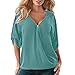 Produktbild ABsoar Frauen Bluse Plus Größe Shirt Damen Halbe Hülsen Blusen Hemd Solid Beiläufige Pullover OL Arbeit Top T-Shirt Oberseite S~5XL