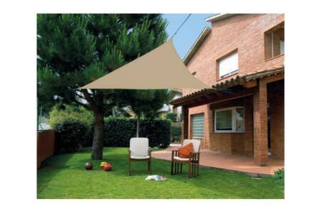 Preisvergleich Produktbild Sechseckiges Planschbecken mehr m292828 Plane Sonnensegel Dreieckig Wasserdicht 3,6 x 3,6 x 3,6 m braun