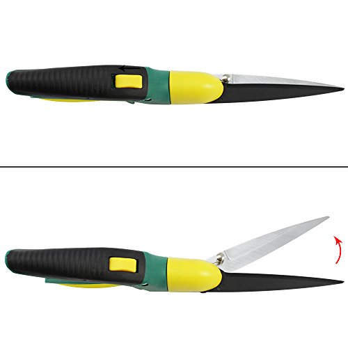 COM-FOUR® Rasenschere Handgrasschere Grasschere mit 360° drehbaren Klingenkopf - 4