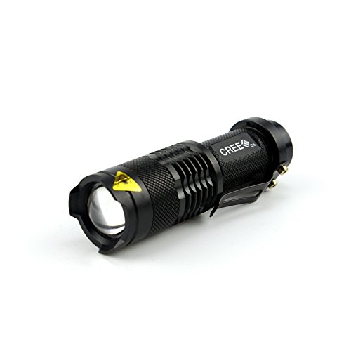 Pocketman 7W 300LM SK68 3 Modi Mini Cree Q5 LED Taschenlampen-Fackel-taktische Lampe justierbarer Fokus Zoomable Licht (Schwarzes) - 5