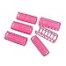 Women DIY Hairdressing Pink Plastic Hair Curler Roller 5 Pcs