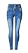 Produktbild iRachel Damen High Waist Jeanshose Denim Hose Skinny Jeans Hosen Blau EU 40