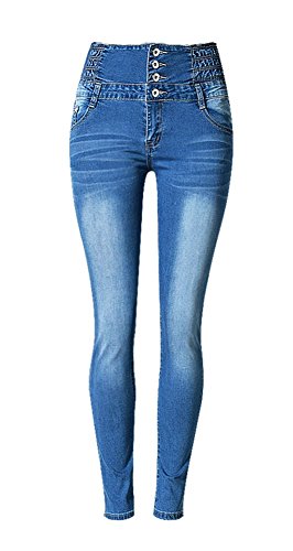 iRachel Damen High Waist Jeanshose Denim Hose Skinny Jeans Hosen