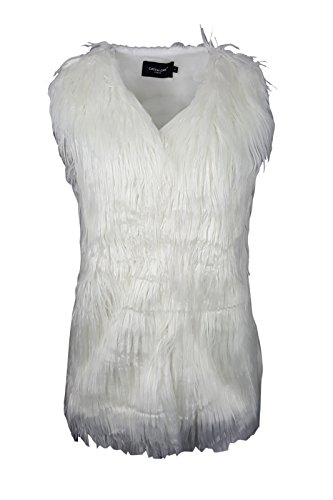 Fab Style Ladies New Plain Long Faux Fur Vest Gilet Womens Warm Waistcoat Jacket Fur Coat