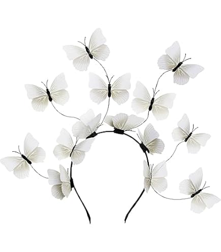 Serre-tête Élastique Avec 14 Papillons 3D Pour Femme - Déguisement Mariage, Halloween, Cosplay - NiceYnn - 9