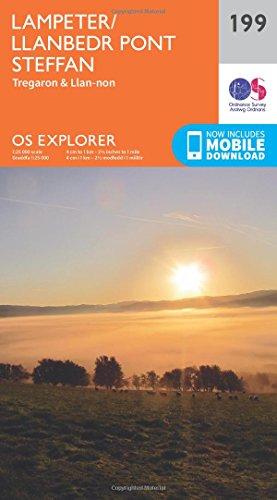 Lampeter / Llanbedr Pont Steffan Map | Tregaron & Llan-non | Ordnance Survey | OS Explorer Map 199 | Wales | Walks | Hiking | Maps | Adventure