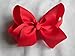 BFab 6 Inch Big Hair Grosgrain Ribbon Bow with Alligator Clip Pin (Red)