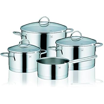 Kela 10969 Kochtopf-Set, 4tlg., 3 Glasdeckel