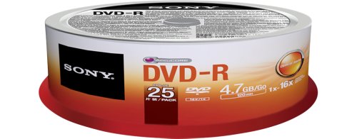 Sony 25DMR47SB DVD-R Rohlinge (16x Speed, 4,7GB, 120 Min, 25-er Stück Spindel Bulk) - 2
