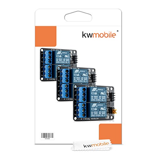 kwmobile 3x M  dulo de rel   5V para Arduino con 2 canales - Set de 3 m  dulos de rel  s para Arduino con optoacoplador