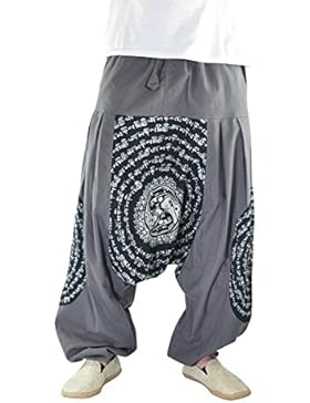 virblatt Haremshose mit hochwertigem Mandala Druck UNISEX Einheitsgröße M - XL Aladinhose mit bequemen Gummibund...