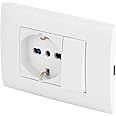 POLYPOOL POLY POOL - PP6095X Evolution Plate with 3 Module Box with Electrical Diversion Insert and Multistandard Socket - Mounting Kit with Bracket and Mounting Screws