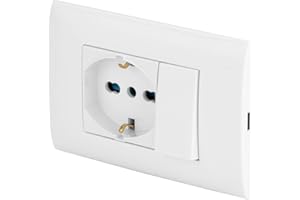 POLY POOL - PP6095X Evolution Plate with 3 Module Box with Electrical Diversion Insert and Multistandard Socket - Mounting Kit with Bracket and Mounting Screws