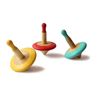 Shumee Wooden Spin Tops (3 Years+) - Curiosity & Fine Motor Skills (3 Pieces)
