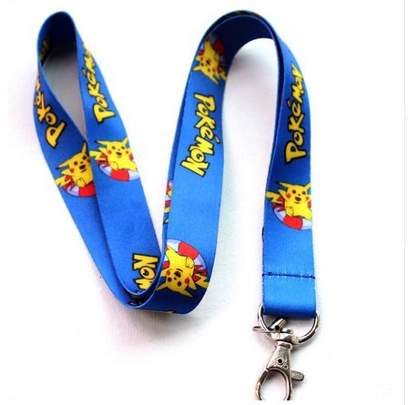 Pokemon Go Pikachu Schlüsselband Schlüsselanhänger Stoff Breite 1cm Länge 35 cm (Blau)