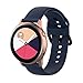 Produktbild Waotier für Samsung Galaxy Watch R500 Armband Größe S/L Silikon Armband für Samsung Galaxy Watch R500 mit Schwarzem Verschluss wasserdichte Armband für Männer und Damen Sportliche Armbänder (Blau)