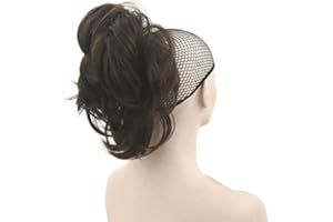 IMISSU Kręcone elastyczne treski z pazurami w kucyk Syntetyczne doczepiane klipsy do włosów Kawałki do włosów w mały kucyk (Czekoladowy brąz)