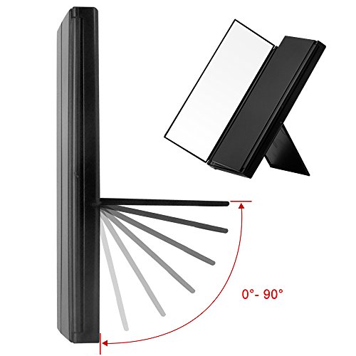 Tri-Fold Make-up-Spiegel, Zilong kleine Kosmetik Spiegel, kompakte Tasche Travel Mirror mit 8 beleuchtet LEDs - 5