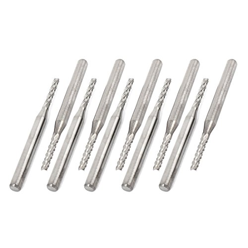 10 Stück PCB Wolfram Hartmetall-Schaftfräser 3,2 mm Schaft 1,9 mm Cutting Dia