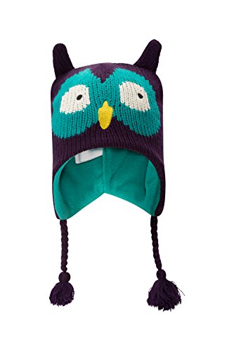 Mountain Warehouse Owl Kids Hat - Fleece Lining, Full Head Cover, Tassels with Trendy & Traditional - Suitable for everyday wear and also looks Great on the ski field Purple