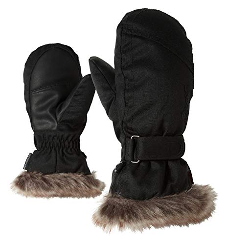 Ziener LED Mitten Girls Moufles de Ski Mixte Enfant, Noir-Stru, FR : L (Taille Fabricant : 6,5)