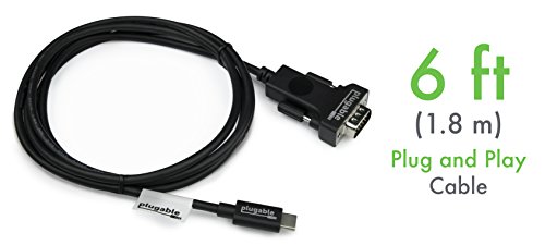Plugable USB-C-nach-VGA-Kabek (1,8 m) für MacBook Pro 2016, Dell XPS 13 und 15, Thunderbolt™ 3 und noch mehr. (Unterstützt Auflösungen von bis zu 1920×1080 bei 60 Hz.) - 3