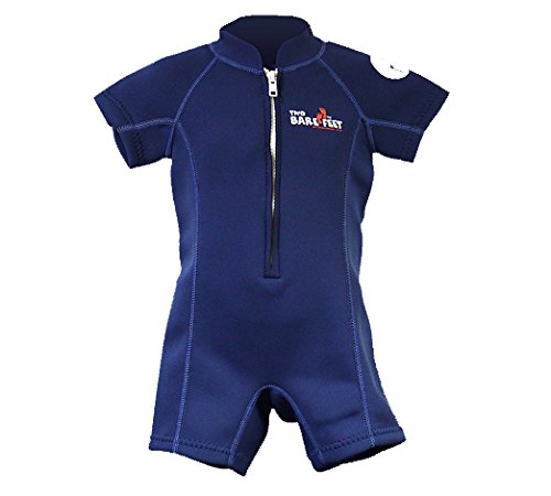 Two Bare Feet Classic Baby Wetsuit - Neoprene Swimsuit Ages 0 - 48 months (S (12-18 months), Navy)