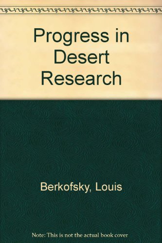 couverture de : Progress in desert research