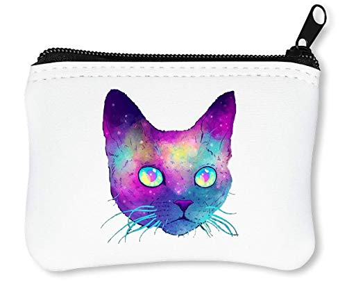 Preisvergleich Produktbild Eyes Space Cat Reißverschluss-Geldbörse Brieftasche Geldbörse
