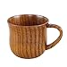 Produktbild Kapian Natürliche Holztasse Holzbecher Becher Hölzerner Tee Set, Holz Tasse Kleines Glas Linie Kleine mit Großem Bauchgriff Dicker Bauch Bierkrug Kaffeetasse Handhaben Teetasse Große Bauchstielschale