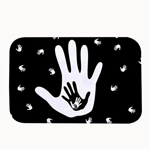 Whiangfsoo Handprint Vector Non Slip Doormat Bathroom Living Room Area Rugs 16" x 24"