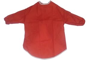 PAINT AND PLAY TODAY Childrens Kids Toddler Waterproof Play Apron - Age 5-7 Years - Painting, Baking, Cooking, Smock - Red