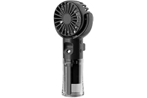 EpheyFIF Mini Ventilatore Portatile, Ricaricabile con nebulizzatore d'Acqua, Motore Potente, velocità Regolabili, orta di Ricarica di Tipo C (Nero)