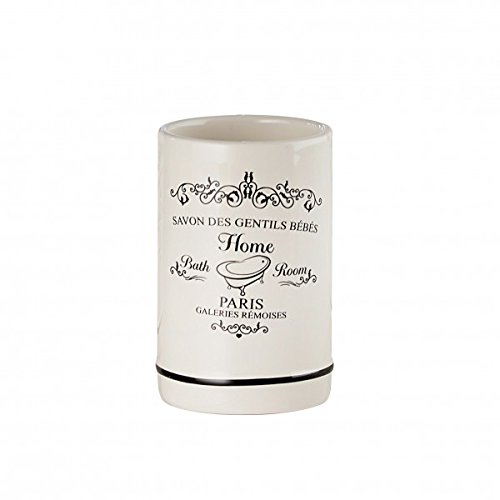 Bad Accessoire Set 4-teilig Keramik Design Paris Badezimmer Seifenspender Seifenschale WC-Bürste Becher - 6