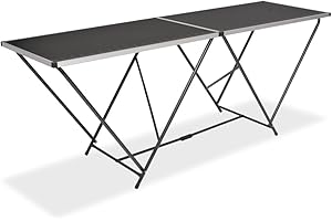 vidaXL Tavolo Pieghevole per Carta da Parati Alluminio Cavalletto 200cm/300cm