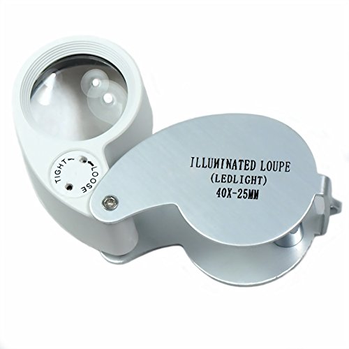 Goliton® Jewellers LED lente di ingrandimento 40 x 25 millimetri di vetro Gioielli Magnifier Hallmark eye